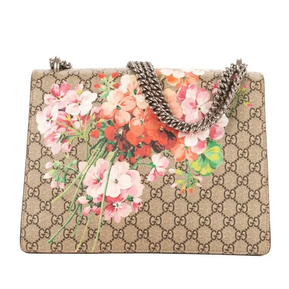 Gucci Blooms Dionysus Beige Burgundy Supreme Canvas Shoulder Bag - Picture 5 of 10